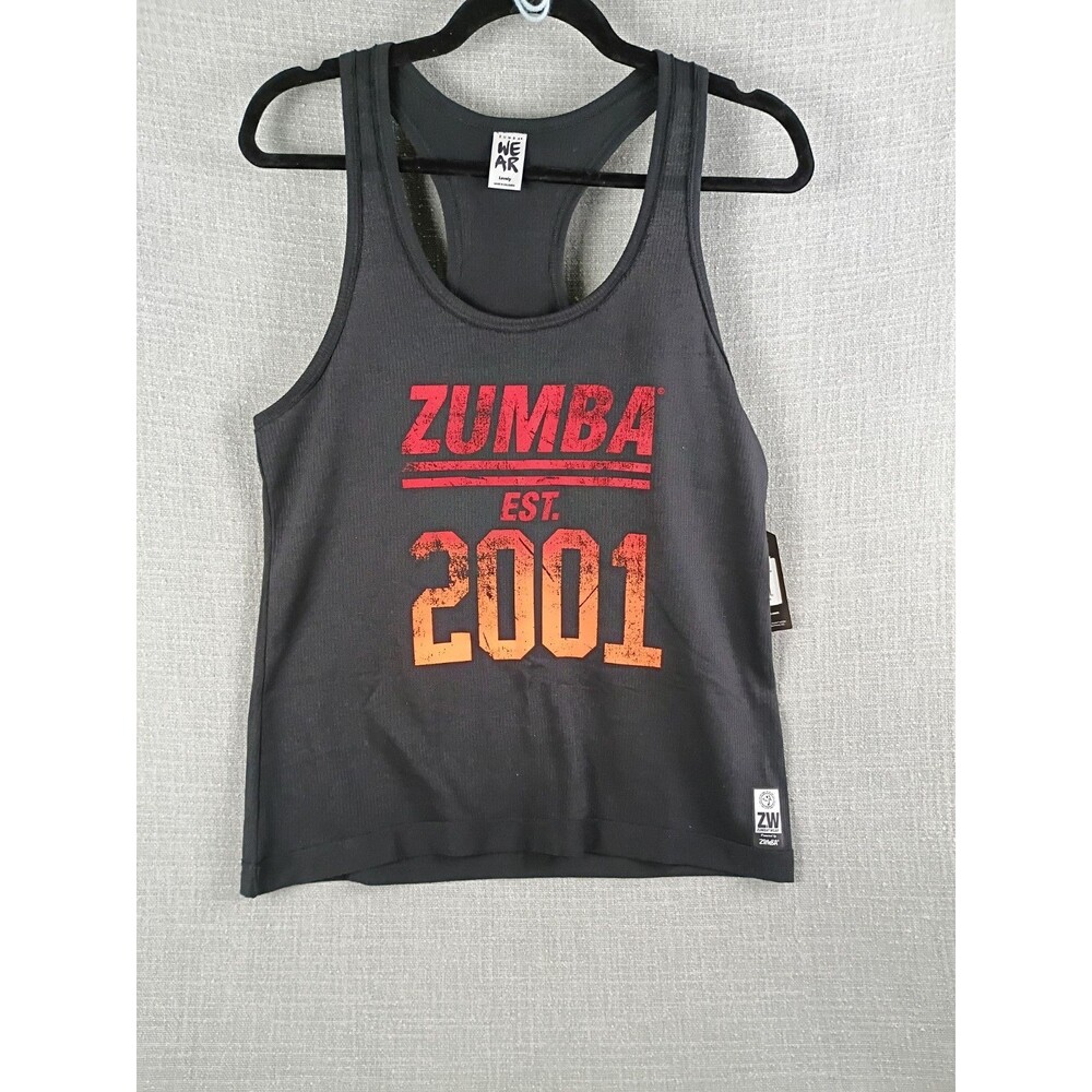 Zumba Est 2001 Racerback Tank Top - Bold Black L New
